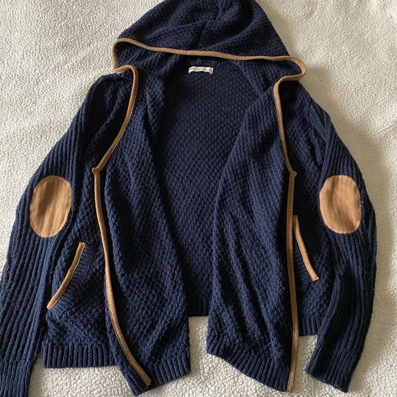 Abercrombie & Fitch Navy Patchwork Cardigan with hood - Picture 5 of 6